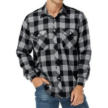 HAOMEILI Men's Long Sleeve Plaid Flannel Casual Shirts Button Down Regular Fit Shirt