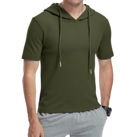 HAOMEILI Men's Short/Long Sleeve Hoodie Cotton Hooded T Shirts Lightweight Sweatshirt Hoodies Pullover