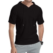 HAOMEILI Mens Short/Long Sleeve Hoodie Cotton Hooded T Shirts Lightweight Sweatshirt Hoodies Pullover