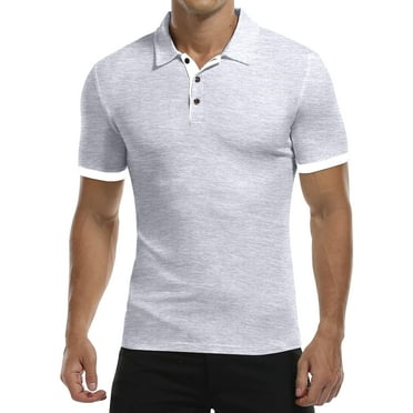 HAOMEILI Men's Short/Long Sleeve Polo Shirts Casual Slim Fit Basic Designed Cotton Shirt Tops