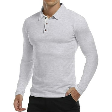 HAOMEILI Men's Short/Long Sleeve Polo Shirts Casual Slim Fit Basic Designed Cotton Shirt Tops