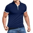 thumbnail image 1 of HAOMEILI Men's Short Long Sleeve Polo Shirts Casual Slim Fit Basic Designed Cotton Shirt Tops, 1 of 5
