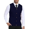 thumbnail image 1 of HAOMEILI Men's Sleeveless Sweater Vest V-Neck Casual Cable Knit Button Down Cardigan Vest, 1 of 6