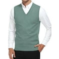 thumbnail image 1 of HAOMEILI Men's Sleeveless V Neck Pullover Sweater Slim Fit Casual Solid Sweater Vest, 1 of 6