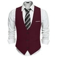thumbnail image 1 of HAOMEILI Men's Suit Vest Business Formal Dress Waistcoat Vest with 3 Pockets for Suit or Tuxedo, 1 of 7