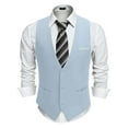 thumbnail image 1 of HAOMEILI Men's Suit Vest Business Formal Dress Waistcoat Vest with 3 Pockets for Suit or Tuxedo, 1 of 8