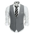 thumbnail image 1 of HAOMEILI Men's Suit Vest Business Formal Dress Waistcoat Vest with 3 Pockets for Suit or Tuxedo, 1 of 8