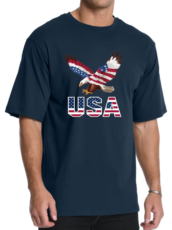 Patriotic USA Bald Eagle American Flag Graphic T-Shirt