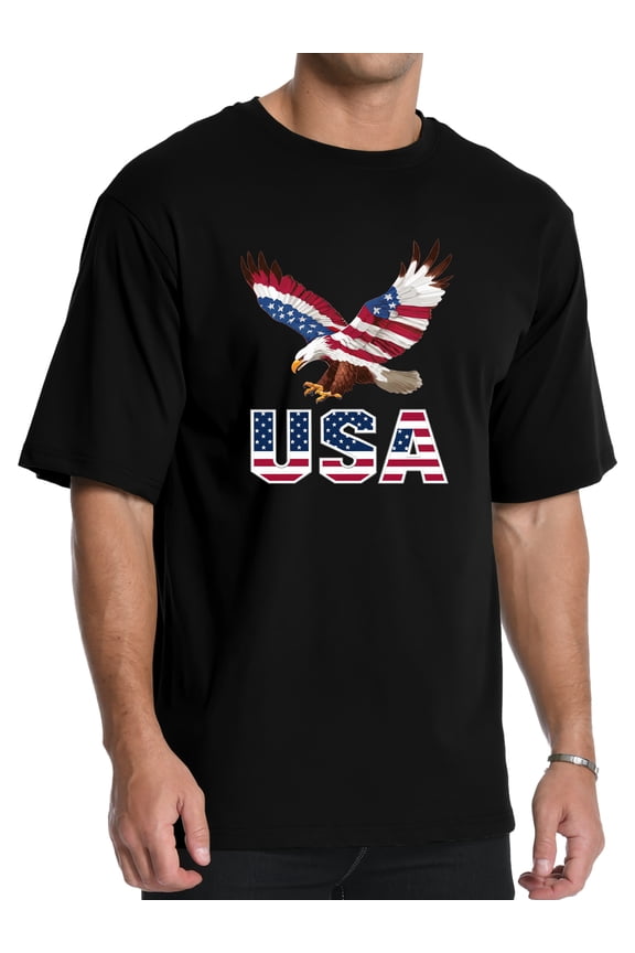 Patriotic USA Bald Eagle American Flag Graphic T-Shirt