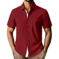 thumbnail image 1 of HAOMEILI Mens Button Down Short Sleeve Shirts Casual Wrinkle-Free Dress Shirts Summer Beach, 1 of 5