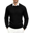 thumbnail image 1 of HAOMEILI Men's Relaxed Fit Cable Knit Crewneck Sweater, 1 of 7