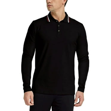 HAOMEILI Mens Knit Polo Shirts Casual Long/Short Sleeve Classic Polo Shirts Button Down Golf Shirts