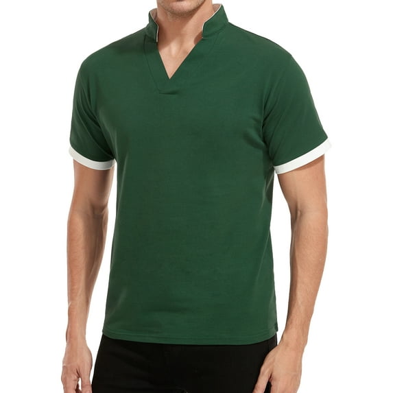 HAOMEILI Mens Short Sleeve Polo Shirts Casual Slim Fit Basic Designed Cotton Shirts