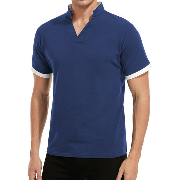 HAOMEILI Mens Short Sleeve Polo Shirts Casual Slim Fit Basic Designed Cotton Shirts