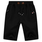 HAOMEILI Mens Shorts Casual Drawstring Zipper Pockets Elastic Waist