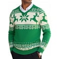 thumbnail image 1 of HAOMEILI Mens V Neck Dress Sweater Long Sleeve Slim Fit Fashion Pullover Sweater, 1 of 6