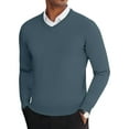 thumbnail image 1 of HAOMEILI Mens V Neck Dress Sweater Long Sleeve Slim Fit Fashion Pullover Sweater, 1 of 7