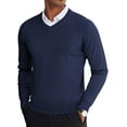 thumbnail image 1 of HAOMEILI Mens V Neck Dress Sweater Long Sleeve Slim Fit Fashion Pullover Sweater, 1 of 7