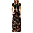 thumbnail image 1 of HAOMEILI Women Short Sleeve Loose Plain Maxi Dresses Casual Long Dresses with Pockets, 1 of 7