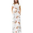 thumbnail image 1 of HAOMEILI Women Short Sleeve Loose Plain Maxi Dresses Casual Long Dresses with Pockets, 1 of 6
