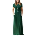 thumbnail image 1 of HAOMEILI Women Short Sleeve Loose Plain Maxi Dresses Casual Long Dresses with Pockets, 1 of 7