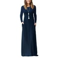 thumbnail image 1 of HAOMEILI Women Long Sleeve Loose Plain Maxi Dresses Casual Long Dresses with Pockets, 1 of 7