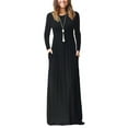 thumbnail image 1 of HAOMEILI Women Long Sleeve Loose Plain Maxi Dresses Casual Long Dresses with Pockets, 1 of 7