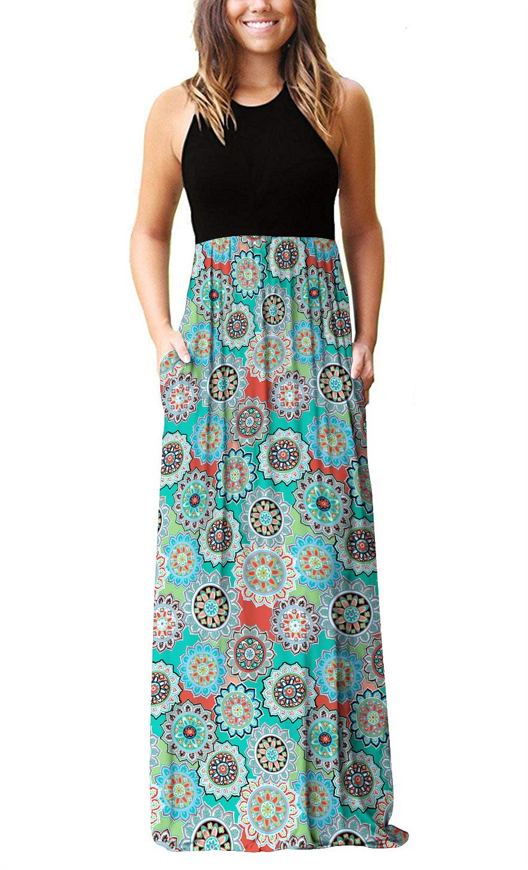 VIISHOW Women's Casual Short Sleeve Maxi Dress - Loose Fit Long Dress With Pockets (Rayon/Spandex)