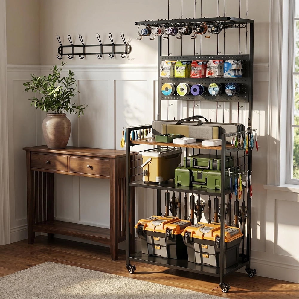 browning fishing pole cabinet Rod Holders for Garage, Fishing Gear and Tackle Storage Cabinet, Rod Rack Hold up to 6 Rods, 4 Tier Fishing Tackle Storage Organizer Rack, Fishing Gifts for Men (6 this safe offers an impressive 41 cu FLY ROD & REEL STORAGE
