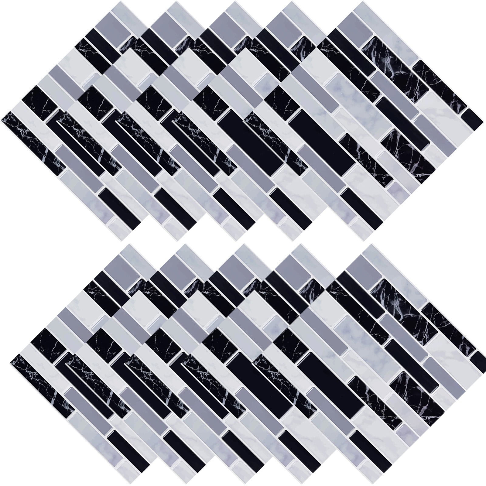 HAOMONZEN Vinyl Nursery Wallpaper Sticker 10Pcs Pattern Tiles Backsplash Peel And Stick Self Adhesive Removable Tile for Kitchen Bathroom Wall Floor 15x15cm