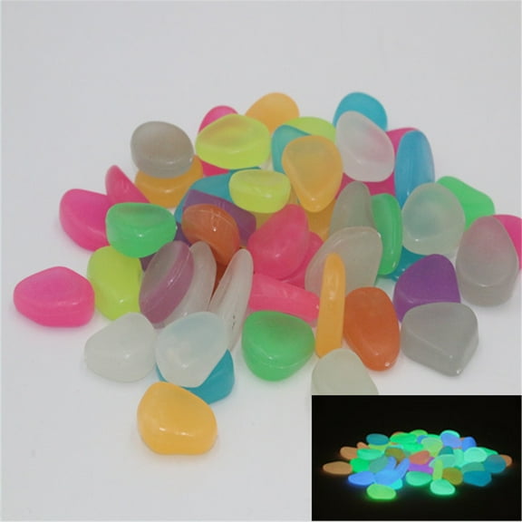 HAOMONZEN Warehouse Rock Garden 200 Pcs Garden Decoration Glow In The Dark Luminous Pebbles Stones Wedding