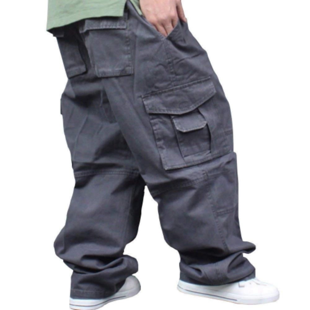 Men Baggy Pants Loose Cargo Trousers Hip Hop Pocket Dance Casual Big Size  Pants