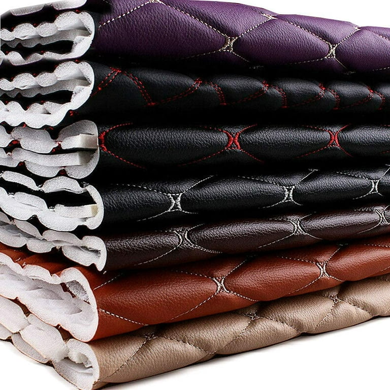 HAORUN Quilted Foam Fabric Faux Leather Thick Sponge Backing Upholstery 