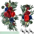 thumbnail image 1 of HAOSHICS 2PCS Artificial Floral Peony Swag Fake Silk Flowers Swag Colorful Mixed Spring Floral Swag with Peony for Wedding Arch Table Centrepiece Hanging Home Mirror Wall Decor, 1 of 8