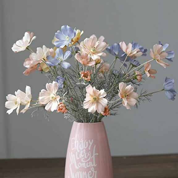 HAOSHICS 6pcs Artificial Simulation Flower Plants Home Decor Wedding Silk Dried Natural Pressed Flower Vase Spring Jasmine Stamens