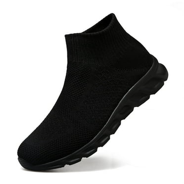 HAOSHIDUO Men's Slip On Sneakers High Top Fabric Walking Shoes Lightweight Breathable Casual Shoes