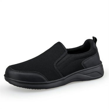 HAOSHIDUO Mens Slip-On Walking Shoes Lightweight Breathable Non-Slip Loafers Casual Shoes