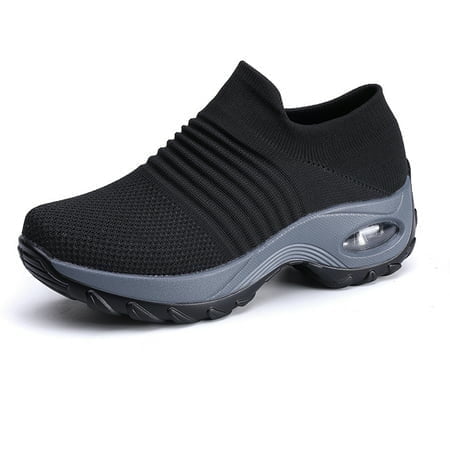 YOURDIARY Women's Walking Shoes Comfortable Slip On Sock Sneakers Mesh Breathable Platform Loafers