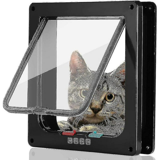 HAOSU Cat Door Flap, 4 Way Locking For Interior Exterior Doors