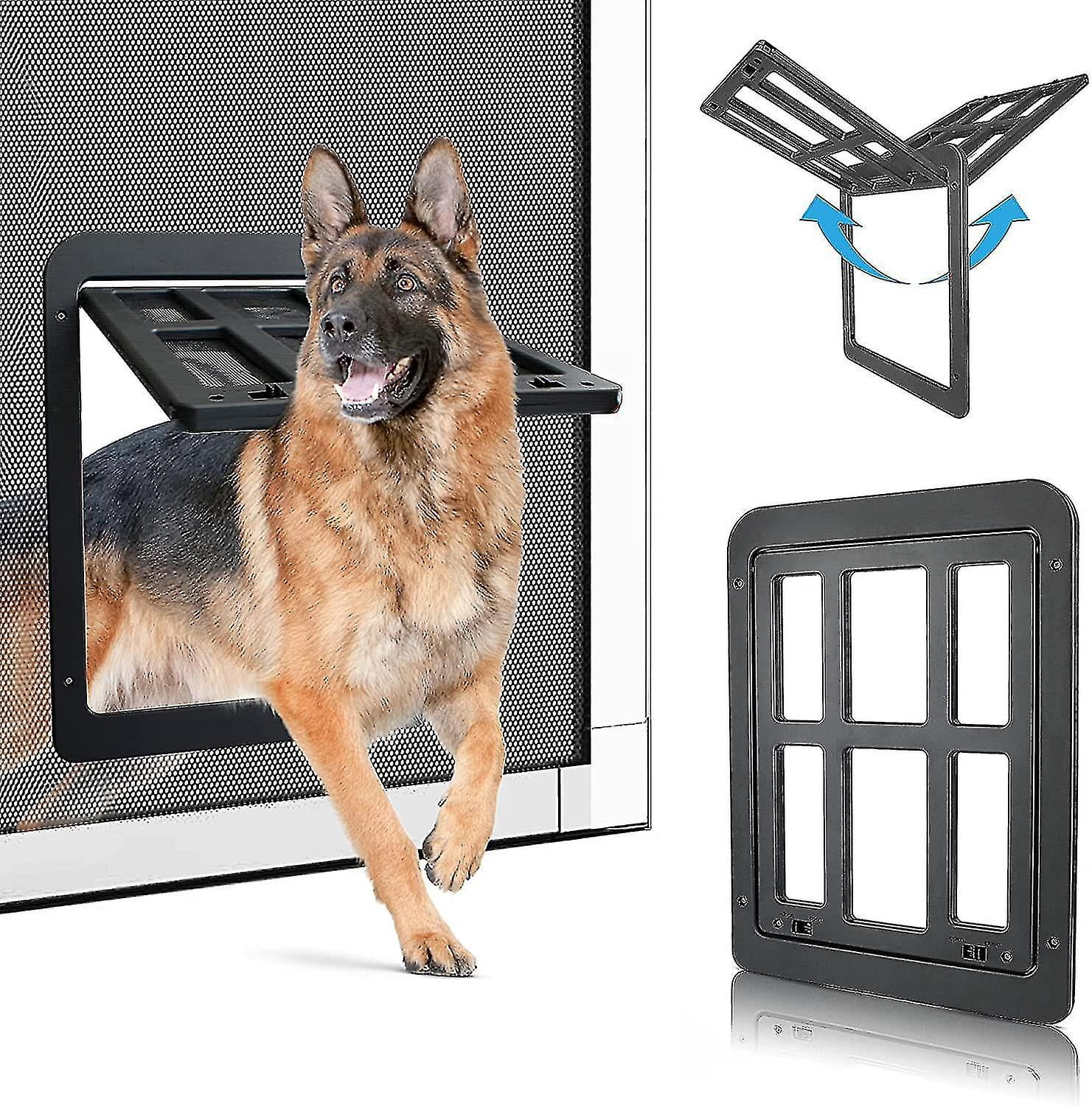 haosu-cat-flap-fly-screen-automatic-closure-dog-flap-with-magnets-flap