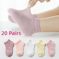 thumbnail image 1 of HAOTAGS 20 Pair Socks for Boys Girls, Lightweight Mid-calf Cotton 20 Piece Set Socks Pink 3 Years, 1 of 3