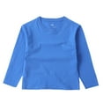 thumbnail image 1 of HAOTAGS Long Sleeve T-shirts for Kids(2-15) Casual Spring Fall Cotton Tops Solid Undershirts Blue Size 7-8 Years, 1 of 3