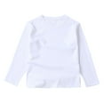 thumbnail image 1 of HAOTAGS Long Sleeve T-shirts for Kids(2-15) Casual Spring Fall Cotton Tops Solid Undershirts White Size 7-8 Years, 1 of 3