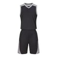 thumbnail image 1 of HAOTAGS 2Pcs Basketball Jersey Set for Boys(4-16), Youth Lightweight Basketball Tank Top and Track Shorts Black, 1 of 7