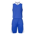 thumbnail image 1 of HAOTAGS 2Pcs Basketball Jersey Set for Boys(4-16), Youth Lightweight Basketball Tank Top and Track Shorts Blue, 1 of 7