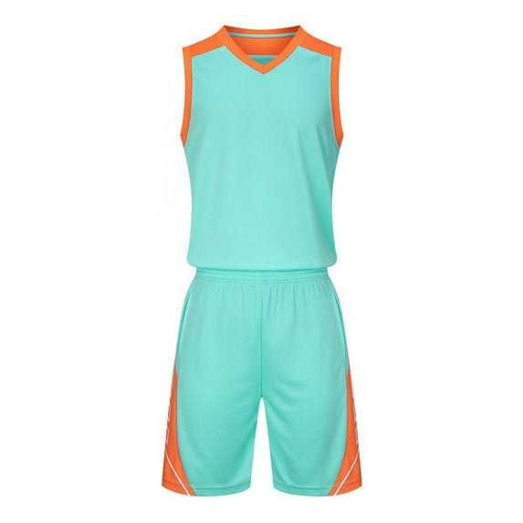 HAOTAGS 2Pcs Basketball Jersey Set for Boys(4-16), Youth Lightweight Basketball Tank Top and Track Shorts Green