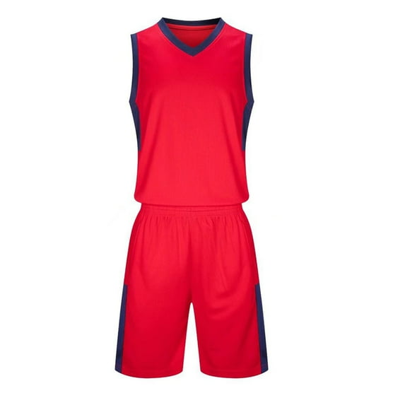 HAOTAGS 2Pcs Basketball Jersey Set for Boys(4-16), Youth Lightweight Basketball Tank Top and Track Shorts Red