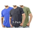 thumbnail image 1 of HAOTAGS 3 Pack Mens T Shirt Short Sleeve Crew Neck Soft Tees with Pockets Classic Plain Tshirts Gray Size L, 1 of 8