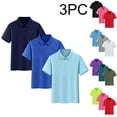 thumbnail image 1 of HAOTAGS 3PC Boys Polo Sets,Short Sleeve Casual Sport School Uniform Set Purple Size 14, 1 of 9
