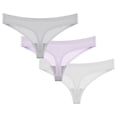 thumbnail image 1 of HAOTAGS 3Pack Women's Panties Seamless,Seamless Breathable Solid Thong Briefs White 2XL, 1 of 2
